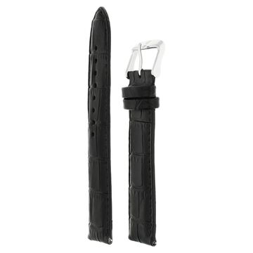 24 mm Black Genuine Leather Strap for Men