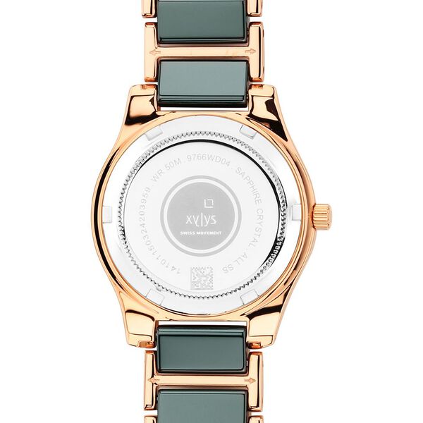 Xylys Shimmer Swiss Aanlog Steel & Ceramic Mother of Pearl Green Dial Watch for Women - image number 4