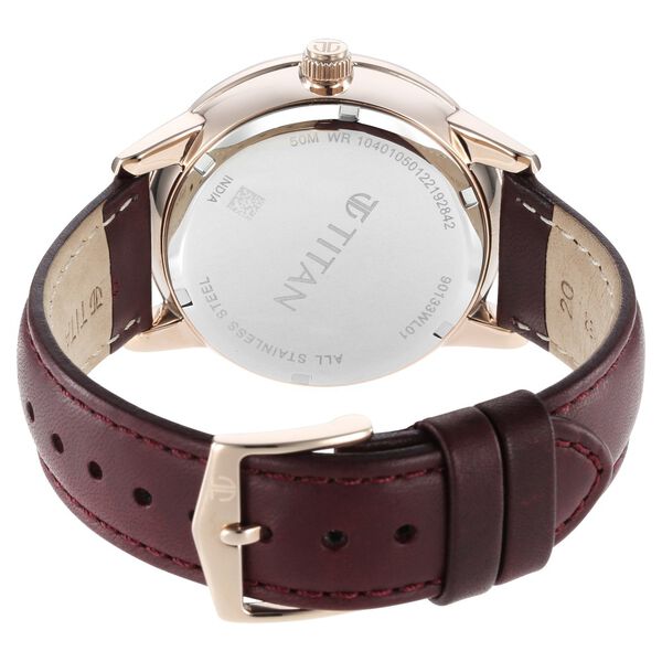 Titan Urban Magic Silver Dial Quartz Multifunction Leather Strap watch for Men - image number 4