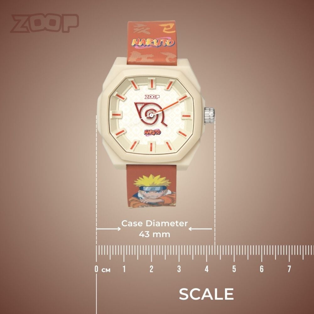 Buy Online Zoop Naruto Analogue Watch with Beige Case and Burnt