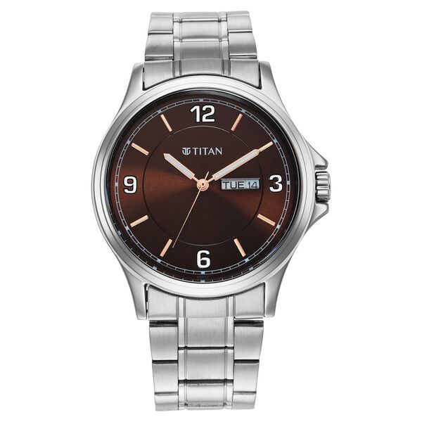 Titan Trendsetters Dark Brown Dial Analog Stainless Steel Strap watch for Men - image number 1