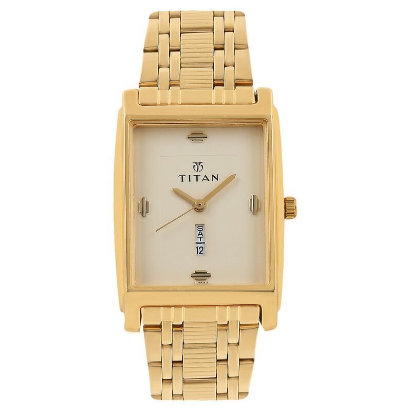 Titan Royale Champagne Dial Analog with Date Metal Strap watch for Men - image number 0