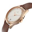 Titan Quartz Analog with Day and Date Silver Dial Leather Strap Watch for Couple - image number 2