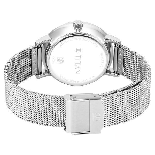Titan Workwear Slimline Mother Of Pearl Dial Stainless Steel Strap Watch for Women - image number 4