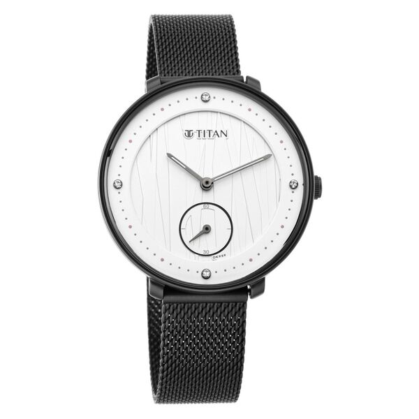 Titan Workwear Black Dial Women Watch With Stainless Steel Strap - image number 0