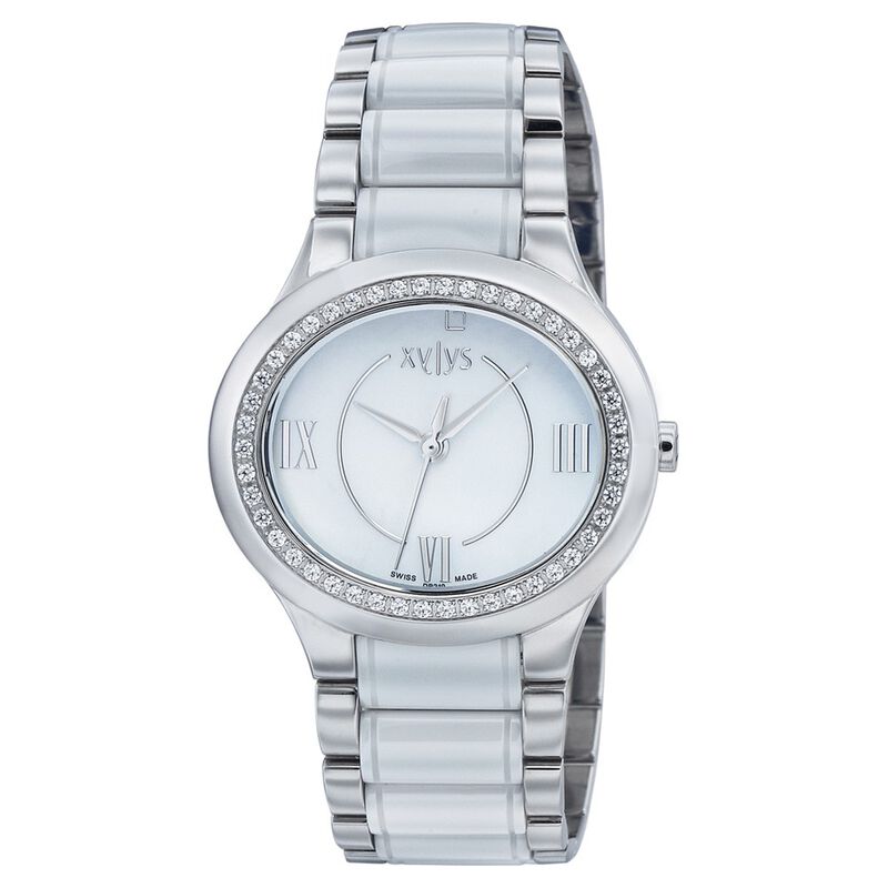 Xylys Swiss Analog Mother of Pearl Dial And Bimetal Strap Watch For Women