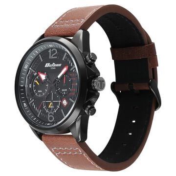 Titan Octane Cred Analog with Black Dial Brown Leather Strap Watch for Men