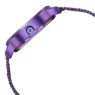 Fastrack Style Up Quartz Analog Purple Mother Of Pearl Dial Purple Stainless Steel Strap Watch For Girls
