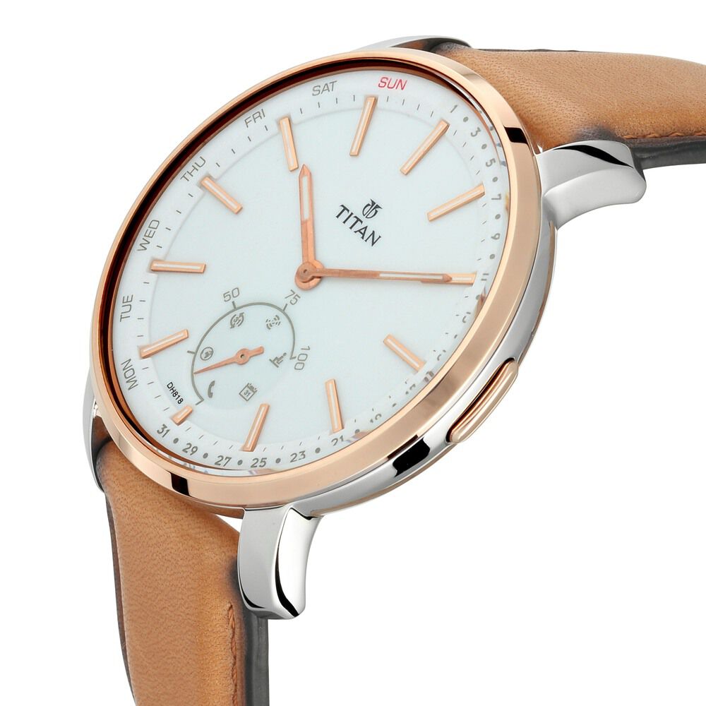 Titan connected white dial smart top watch