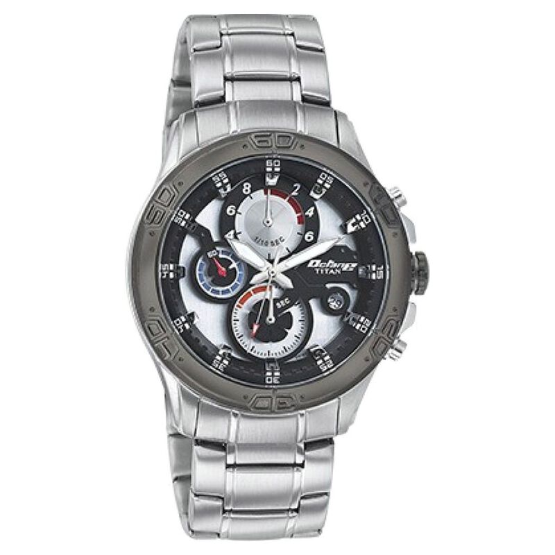 Titan Quartz Chronograph White Dial Stainless Steel Strap Watch for Men - image number 1