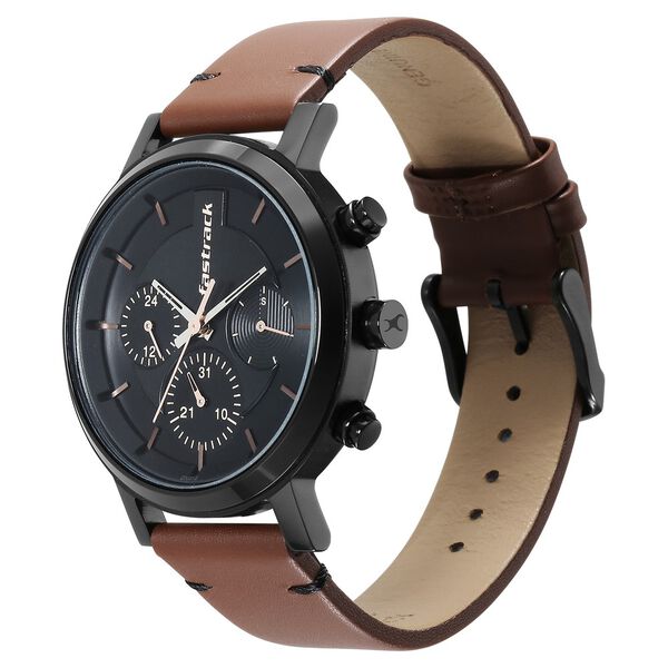 Fastrack Tick Tock Black Dial Watch for Guys - image number 3