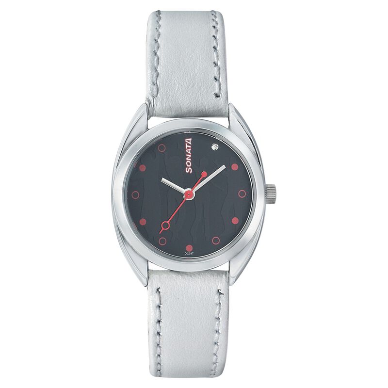 Sonata Quartz Analog Black Dial Strap Watch for Women