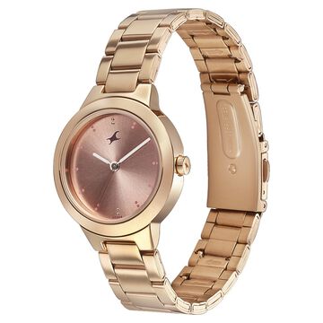 Fastrack Pulse Quartz Analog Pink Dial Stainless Steel Strap Watch for Girls