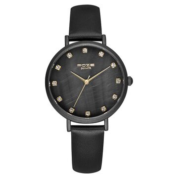 Poze by Sonata Quartz Analog Black Dial PU Leather Strap Watch for Women