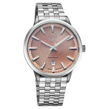 Xylys Swiss Automatic Champagne Dial Silver Stainless Steel Strap Watch For Men
