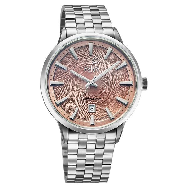 Xylys Swiss Automatic Champagne Dial Silver Stainless Steel Strap Watch For Men - image number 1