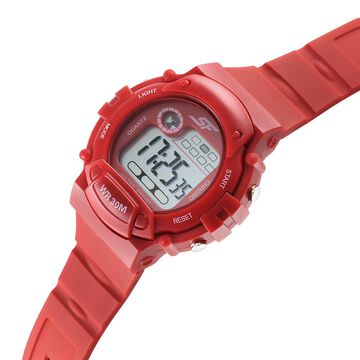 Sonata Digital Dial Red Plastic Strap Watch for Men
