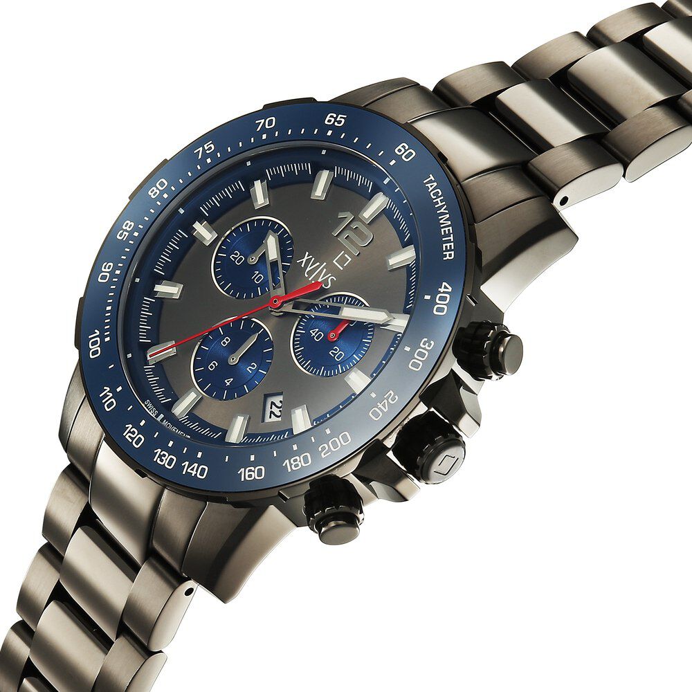 Buy Online Xylys Swiss Quartz Grey Dial Grey Stainless Steel Strap