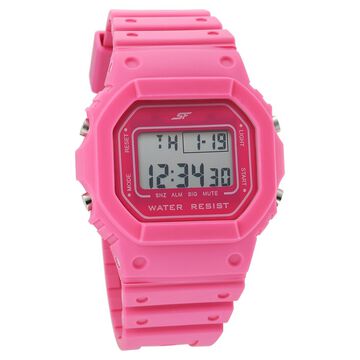 SF Hexa Digital Dial Women Watch With Polyurethane Strap