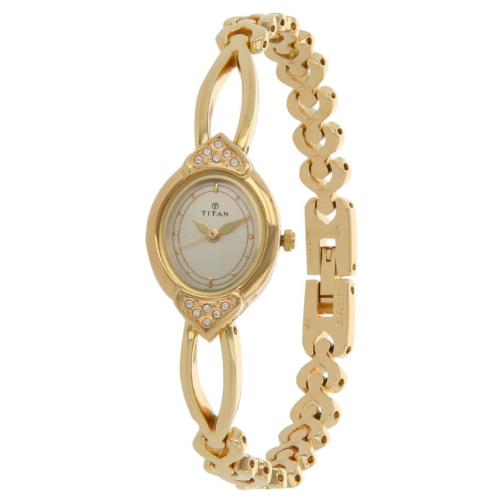 Buy Online Titan Quartz Analog White Dial Metal Strap Watch for
