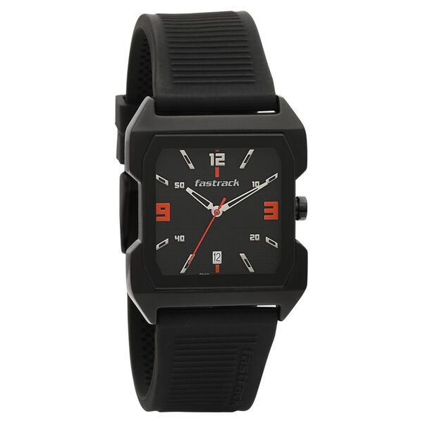 Fastrack Hitlist Quartz Analog with Date Black Dial PU Strap Watch for Guys - image number 0