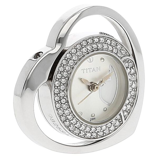 Titan Quartz Analog Silver Dial Leather Strap Watch for Women - image number 1