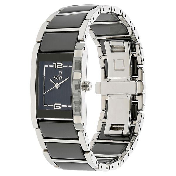 Xylys Swiss Analog Two Toned Stainless Steel And Ceramic Strap and Black Dial Watch For Women - image number 1