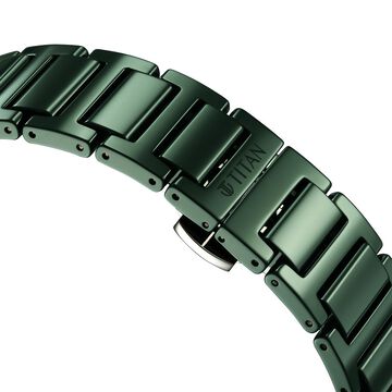 Titan Edge Ceramic Quartz in Glossy Green Dial Watch for Men