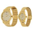 Titan Quartz Analog Champagne Dial Metal Strap Watch for Couple - image number 1