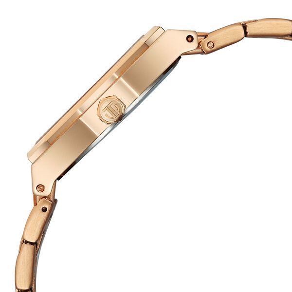 Titan  Purple Time Deluxe Quartz Analog Brown Dial Rose Gold Metal Strap Watch For Women - image number 4