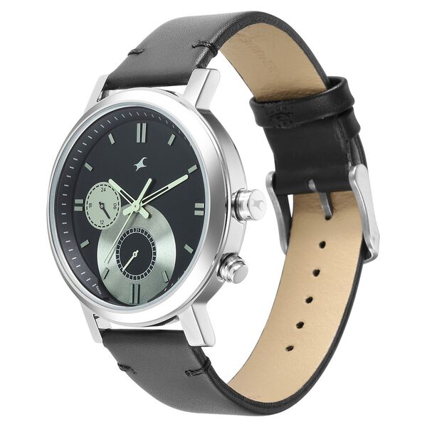 Fastrack Tick Tock Black Dial Quartz Multifunction Watch for Guys - image number 2