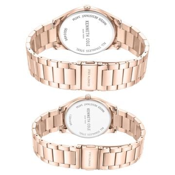 Kenneth Cole Quartz Analog Mother Of Pearl Dial Stainless Steel Strap Watch For Couple