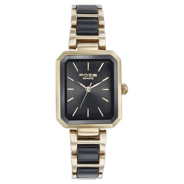 Sonata Poze Quartz Analog Black Dial Two Toned Color Stainless Steel Strap Watch For Women