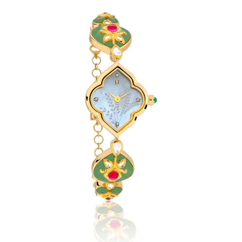 Titan Nebula Deccan Treasures Quartz Analog 18 Karat Solid Gold Watch for Women - image number 1