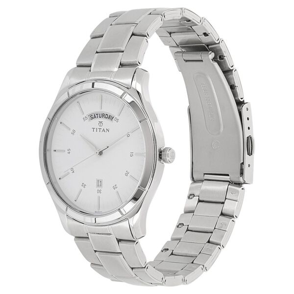 Titan Workwear White Dial Analog with Day and Date Stainless Steel Strap watch for Men - image number 1