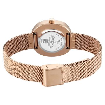 Vyb Muse By Fastrack Quartz Analog White Dial Rose Gold Stainless Steel Strap Watch For Girls