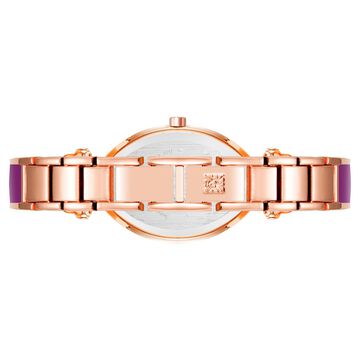 Anne Klein Quartz Analog Purple Dial Rose Gold Plastic Strap Watch For Women
