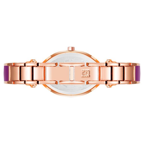 Anne Klein Quartz Analog Purple Dial Rose Gold Plastic Strap Watch For Women - image number 2