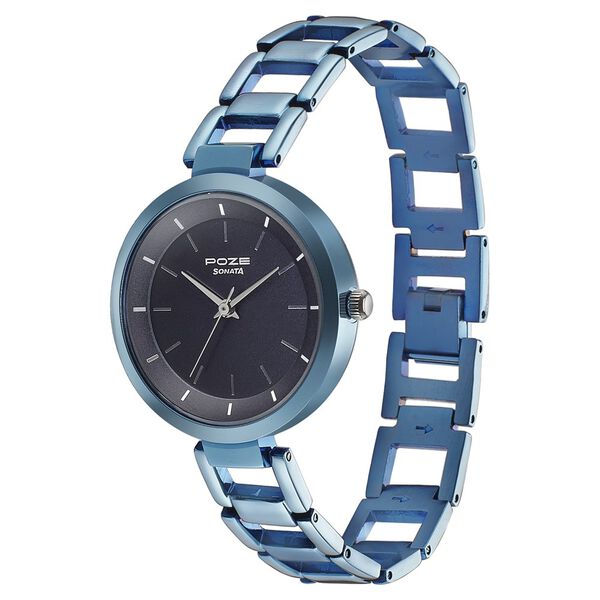 Poze by Sonata Quartz Analog Blue Dial Metal Strap Watch for Women - image number 2
