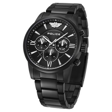 Police Black Dial Quartz Multifunction Watch for Men