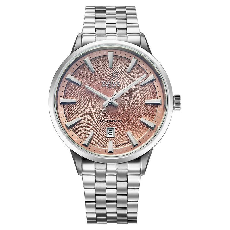 Xylys Swiss Automatic Champagne Dial Silver Stainless Steel Strap Watch For Men