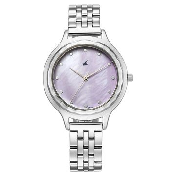 Fastrack Stunners X Quartz Analog Blue Dial Stainless Steel Strap Watch For Girls