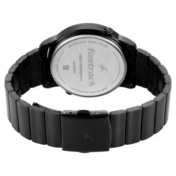 Fastrack Pulse IV Dual Time Watch for Men with Petrol Blue Sunray Dial & Black Metal Strap