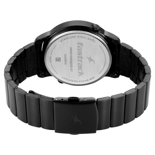 Fastrack Pulse IV Dual Time Watch for Men with Petrol Blue Sunray Dial & Black Metal Strap - image number 5