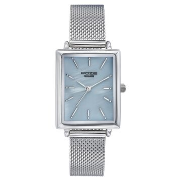 Sonata Poze Quartz Analog Blue Mother Of Pearl Dial Silver Color Stainless Steel Strap Watch For Women