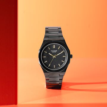 Sonata Poze Quartz Analog Black Dial Black Colour Stainless Steel Strap Watch For Men