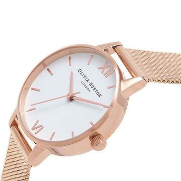 Olivia Burton Quartz Analog White Dial Stainless Steel Strap Watch for Women