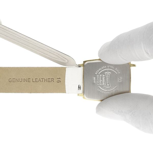 16 mm White Genuine Leather Strap for Women - image number 5