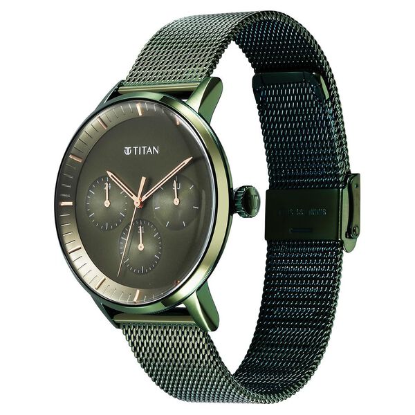 Titan Modern Classics Green Dial Quartz Multifunction Stainless Steel Strap Watch for Men - image number 2