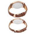 Titan Quartz Analog with Day and Date Silver Dial Leather Strap Watch for Couple - image number 4